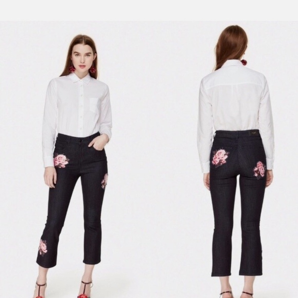 Kate Spade Kick Fare Floral Dark Jeans
